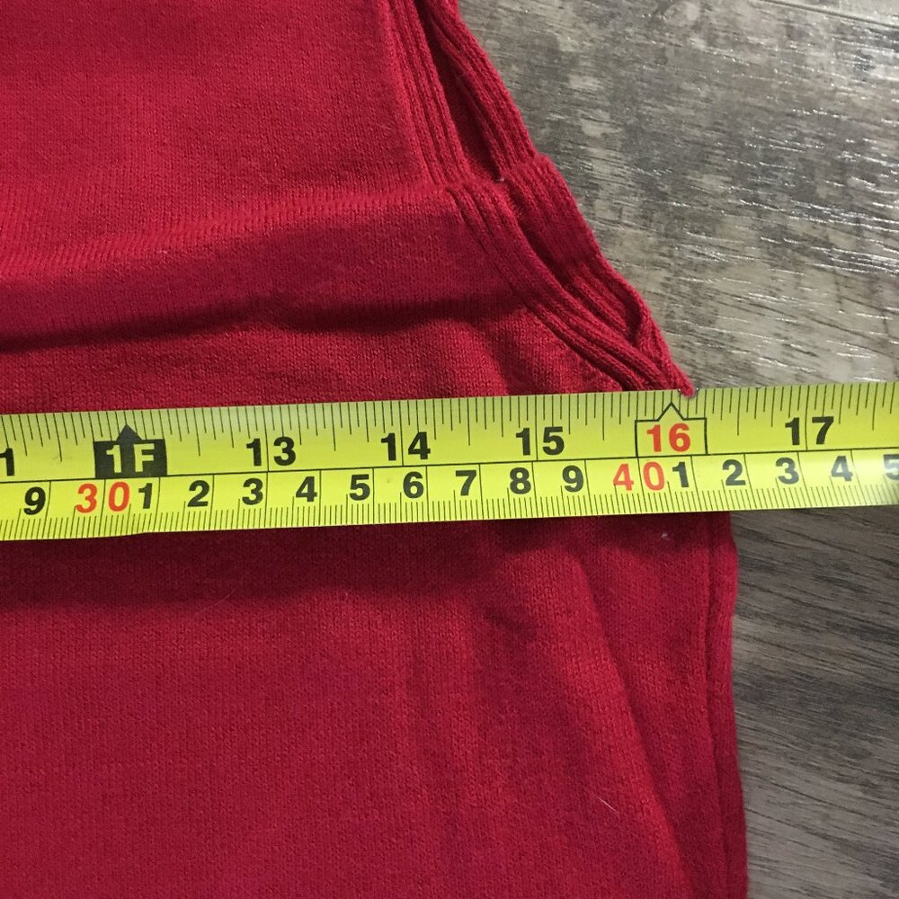 Parkhurst Maple Red Cotton Rayon Mock Neck Sleeveless Sweater Made In Canada M - Picture 5 of 11